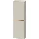 Duravit D-NEO 132x40x24 cm-es 1 ajtós félmagas szekrény csiszolt bronz színű fogantyúval, balos, matt taupe DE1318L04910000