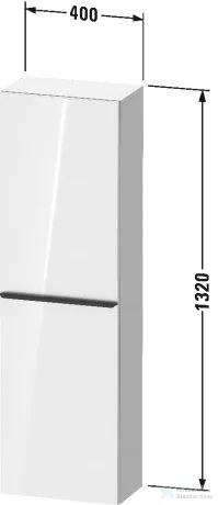 Duravit D-NEO félmagas szekrény, 40x132x24 cm balos ajtóval, Concrete Grey Matt Decor DE1318L0707