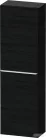 Duravit D-NEO 132x40x24 cm-es 1 ajtós félmagas szekrény króm fogantyúval, balos, matt fekete tölgy DE1318L10160000