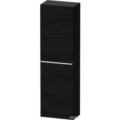   Duravit D-NEO 132x40x24 cm-es 1 ajtós félmagas szekrény króm fogantyúval, balos, matt fekete tölgy DE1318L10160000