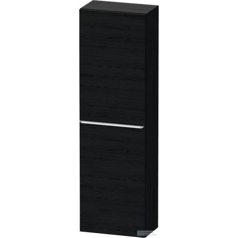 Duravit D-NEO 132x40x24 cm-es 1 ajtós félmagas szekrény króm fogantyúval, balos, matt fekete tölgy DE1318L10160000