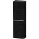 Duravit D-NEO 132x40x24 cm-es 1 ajtós félmagas szekrény króm fogantyúval, balos, matt fekete tölgy DE1318L10160000