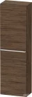 Duravit D-NEO 132x40x24 cm-es 1 ajtós félmagas szekrény króm fogantyúval, balos, sötét dió DE1318L10210000