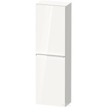   Duravit D-NEO 132x40x24 cm-es 1 ajtós félmagas szekrény króm fogantyúval, balos, fényes fehér DE1318L10220000