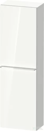 Duravit D-NEO 132x40x24 cm-es 1 ajtós félmagas szekrény króm fogantyúval, balos, fényes fehér DE1318L10220000