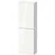 Duravit D-NEO 132x40x24 cm-es 1 ajtós félmagas szekrény króm fogantyúval, balos, fényes fehér DE1318L10220000
