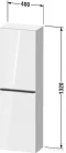 Duravit D-NEO félmagas szekrény, 40x132x24 cm balos ajtóval, White Matt Decor DE1318L1818