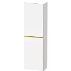   Duravit D-NEO 132x40x24 cm-es 1 ajtós félmagas szekrény arany színű fogantyúval, balos, matt fehér DE1318L34180000