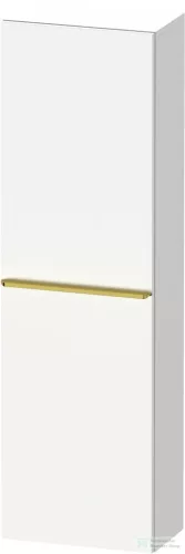 Duravit D-NEO 132x40x24 cm-es 1 ajtós félmagas szekrény arany színű fogantyúval, balos, matt fehér DE1318L34180000