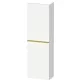 Duravit D-NEO 132x40x24 cm-es 1 ajtós félmagas szekrény arany színű fogantyúval, balos, matt fehér DE1318L34180000