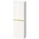 Duravit D-NEO 132x40x24 cm-es 1 ajtós félmagas szekrény arany színű fogantyúval, balos, fényes fehér DE1318L34220000