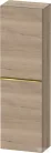 Duravit D-NEO 132x40x24 cm-es 1 ajtós félmagas szekrény arany színű fogantyúval, balos, márványos tölgy DE1318L34550000