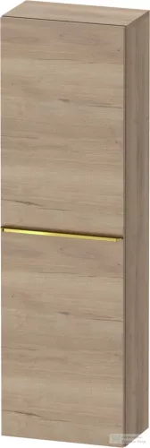 Duravit D-NEO 132x40x24 cm-es 1 ajtós félmagas szekrény arany színű fogantyúval, balos, márványos tölgy DE1318L34550000