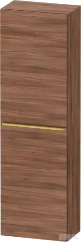 Duravit D-NEO 132x40x24 cm-es 1 ajtós félmagas szekrény arany színű fogantyúval, balos, matt dió DE1318L34790000