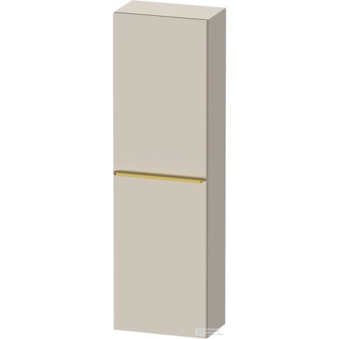 Duravit D-NEO 132x40x24 cm-es 1 ajtós félmagas szekrény arany színű fogantyúval, balos, matt taupe DE1318L34910000