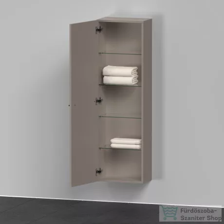 Duravit D-NEO félmagas szekrény, 40x132x24 cm balos ajtóval, Basalt Matt Decor DE1318L4343