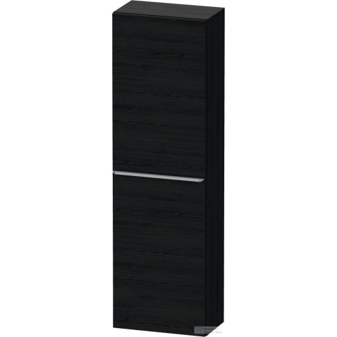 Duravit D-NEO 132x40x24 cm-es 1 ajtós félmagas szekrény rozsdamentes acél hatású fogantyúval, balos, matt fekete tölgy DE1318L70160000