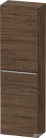 Duravit D-NEO 132x40x24 cm-es 1 ajtós félmagas szekrény rozsdamentes acél hatású fogantyúval, balos, sötét dió DE1318L70210000