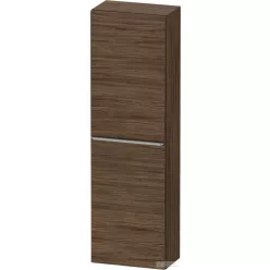   Duravit D-NEO 132x40x24 cm-es 1 ajtós félmagas szekrény rozsdamentes acél hatású fogantyúval, balos, sötét dió DE1318L70210000