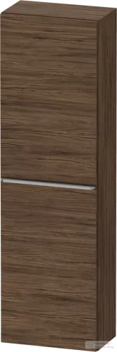 Duravit D-NEO 132x40x24 cm-es 1 ajtós félmagas szekrény rozsdamentes acél hatású fogantyúval, balos, sötét dió DE1318L70210000