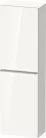 Duravit D-NEO 132x40x24 cm-es 1 ajtós félmagas szekrény rozsdamentes acél hatású fogantyúval, balos, fényes fehér DE1318L70220000