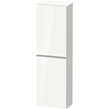   Duravit D-NEO 132x40x24 cm-es 1 ajtós félmagas szekrény rozsdamentes acél hatású fogantyúval, balos, fényes fehér DE1318L70220000