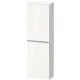 Duravit D-NEO 132x40x24 cm-es 1 ajtós félmagas szekrény rozsdamentes acél hatású fogantyúval, balos, fényes fehér DE1318L70220000