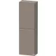 Duravit D-NEO 132x40x24 cm-es 1 ajtós félmagas szekrény rozsdamentes acél hatású fogantyúval, balos, matt bazalt DE1318L70430000