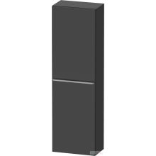   Duravit D-NEO 132x40x24 cm-es 1 ajtós félmagas szekrény rozsdamentes acél hatású fogantyúval, balos, matt grafit DE1318L70490000