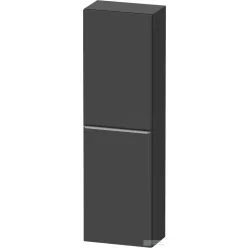   Duravit D-NEO 132x40x24 cm-es 1 ajtós félmagas szekrény rozsdamentes acél hatású fogantyúval, balos, matt grafit DE1318L70490000
