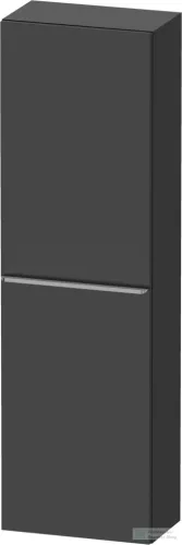 Duravit D-NEO 132x40x24 cm-es 1 ajtós félmagas szekrény rozsdamentes acél hatású fogantyúval, balos, matt grafit DE1318L70490000