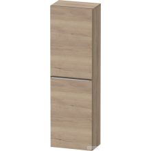   Duravit D-NEO 132x40x24 cm-es 1 ajtós félmagas szekrény rozsdamentes acél hatású fogantyúval, balos, márványos tölgy DE1318L70550000