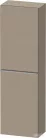 Duravit D-NEO 132x40x24 cm-es 1 ajtós félmagas szekrény rozsdamentes acél hatású fogantyúval, balos, matt len DE1318L70750000