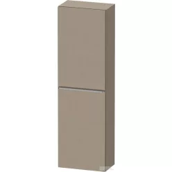   Duravit D-NEO 132x40x24 cm-es 1 ajtós félmagas szekrény rozsdamentes acél hatású fogantyúval, balos, matt len DE1318L70750000