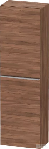 Duravit D-NEO 132x40x24 cm-es 1 ajtós félmagas szekrény rozsdamentes acél hatású fogantyúval, balos, matt dió DE1318L70790000