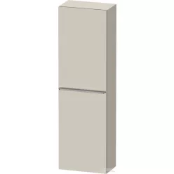   Duravit D-NEO 132x40x24 cm-es 1 ajtós félmagas szekrény rozsdamentes acél hatású fogantyúval, balos, matt taupe DE1318L70910000