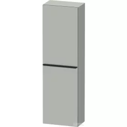   Duravit D-NEO 132x40x24 cm-es 1 ajtós félmagas szekrény fekete színű fogantyúval, balos, matt betonszürke DE1318LBD070000