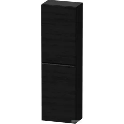   Duravit D-NEO 132x40x24 cm-es 1 ajtós félmagas szekrény fekete színű fogantyúval, balos, matt fekete tölgy DE1318LBD160000