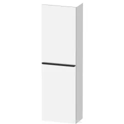   Duravit D-NEO 132x40x24 cm-es 1 ajtós félmagas szekrény fekete színű fogantyúval, balos, matt fehér DE1318LBD180000