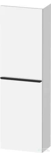 Duravit D-NEO 132x40x24 cm-es 1 ajtós félmagas szekrény fekete színű fogantyúval, balos, matt fehér DE1318LBD180000