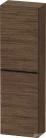 Duravit D-NEO 132x40x24 cm-es 1 ajtós félmagas szekrény fekete színű fogantyúval, balos, sötét dió DE1318LBD210000