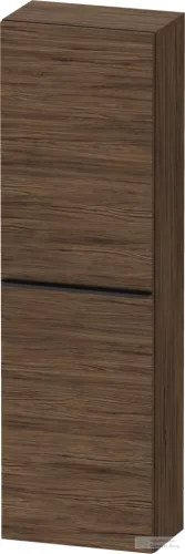 Duravit D-NEO 132x40x24 cm-es 1 ajtós félmagas szekrény fekete színű fogantyúval, balos, sötét dió DE1318LBD210000