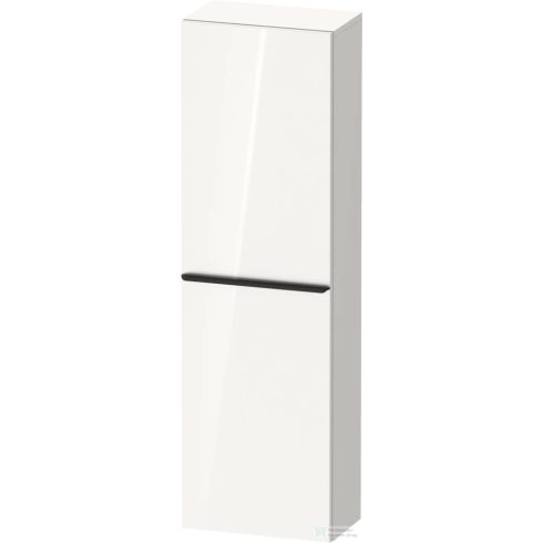 Duravit D-NEO 132x40x24 cm-es, 1 ajtós félmagas szekrény fekete színű fogantyúval, balos, fényes fehér DE1318LBD220000