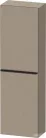 Duravit D-NEO 132x40x24 cm-es, 1 ajtós félmagas szekrény fekete színű fogantyúval, balos, matt len DE1318LBD750000