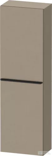Duravit D-NEO 132x40x24 cm-es, 1 ajtós félmagas szekrény fekete színű fogantyúval, balos, matt len DE1318LBD750000