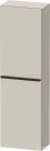 Duravit D-NEO 132x40x24 cm-es 1 ajtós félmagas szekrény fekete színű fogantyúval, balos, matt taupe DE1318LBD910000