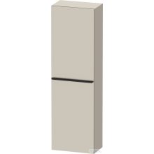  Duravit D-NEO 132x40x24 cm-es 1 ajtós félmagas szekrény fekete színű fogantyúval, balos, matt taupe DE1318LBD910000