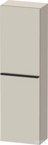 Duravit D-NEO 132x40x24 cm-es 1 ajtós félmagas szekrény fekete színű fogantyúval, balos, matt taupe DE1318LBD910000