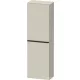 Duravit D-NEO 132x40x24 cm-es 1 ajtós félmagas szekrény fekete színű fogantyúval, balos, matt taupe DE1318LBD910000