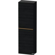   Duravit D-NEO 132x40x24 cm-es 1 ajtós félmagas szekrény csiszolt bronz színű fogantyúval, jobbos, matt fekete tölgy DE1318R04160000